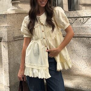 Maeve Long Babydoll Pearly Top